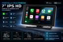 Pantalla Multimedia Universal Portátil de 7" IPS HD con Apple CarPlay y Android Auto Inalámbricos para iPhone y Android